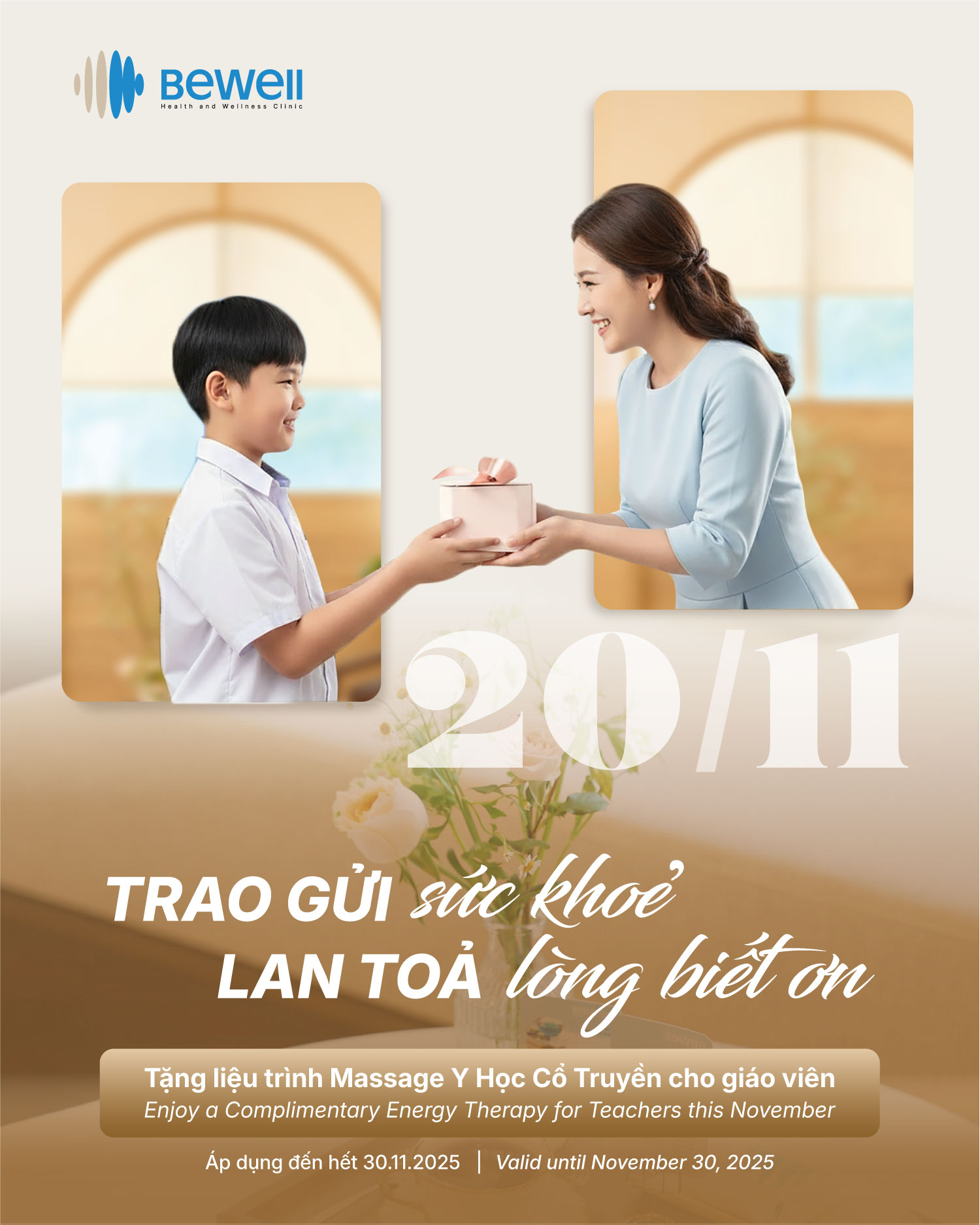 Tháng 11 tại BeWell – Trao gửi sức khỏe, lan tỏa lòng biết ơn đến Quý Thầy Cô